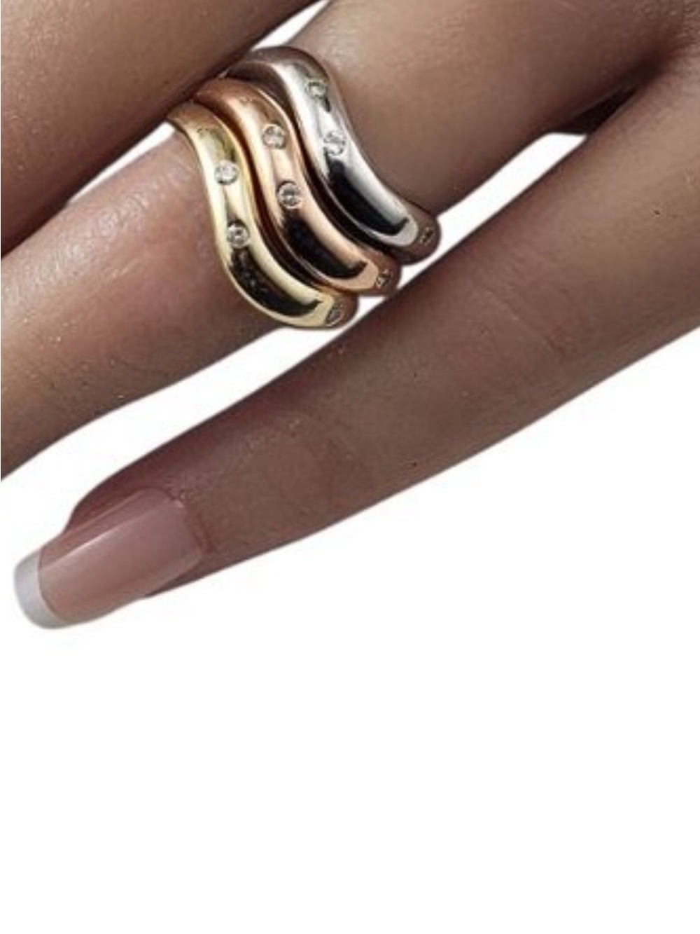 14k rose gold diamond stacking ring 6.25